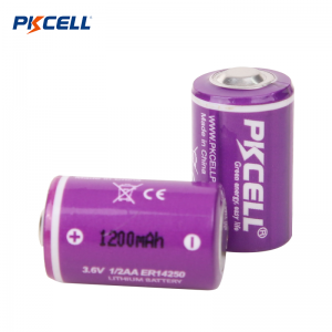 PKCELL  ER14250 1/2AA 3.6V 1200mAh LI-SOCL2 Battery Supplier