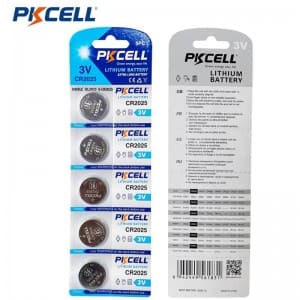 PKCELL CR2025 3V 150mAh Lithium Button Cell Battery Supplier