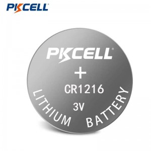 PKCELL CR1216 3V 25mAh ผู้จัดจำหน่ายแบตเตอรี่ลิเธียมเซลล์