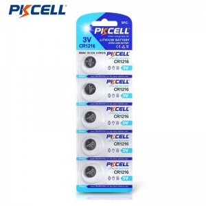 Fornecedor de bateria de botão de lítio PKCELL CR1216 3V 25mAh