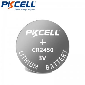 PKCELL CR2450 3V 600mAh ผู้ผลิตแบตเตอรี่เซลล์ปุ่มลิเธียม