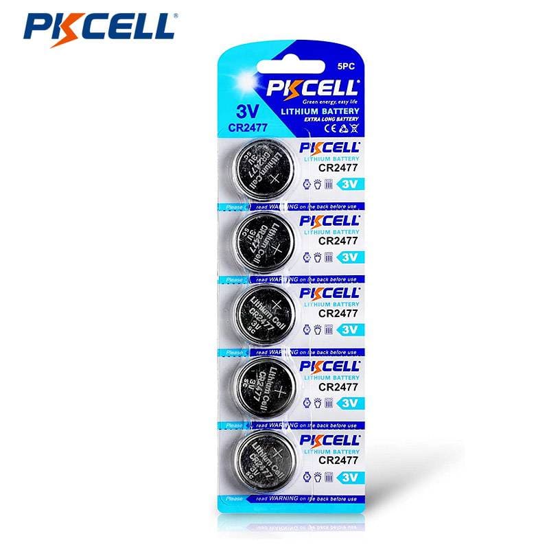 Fornecedor de bateria de botão de lítio PKCELL CR2477 3V 900mAh