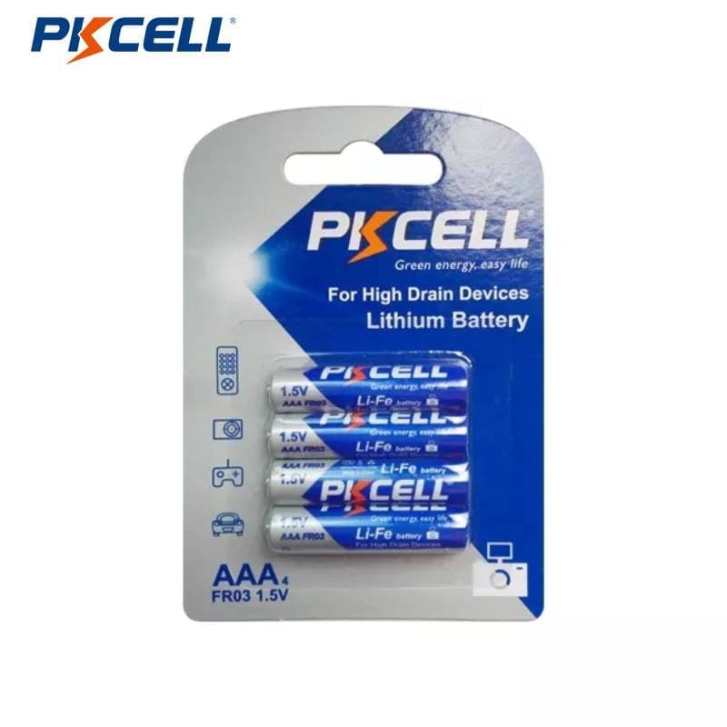 PKCELL FR03 FR10445 AAA 1,5 V 1200 mAh Li-FeS2-batterij