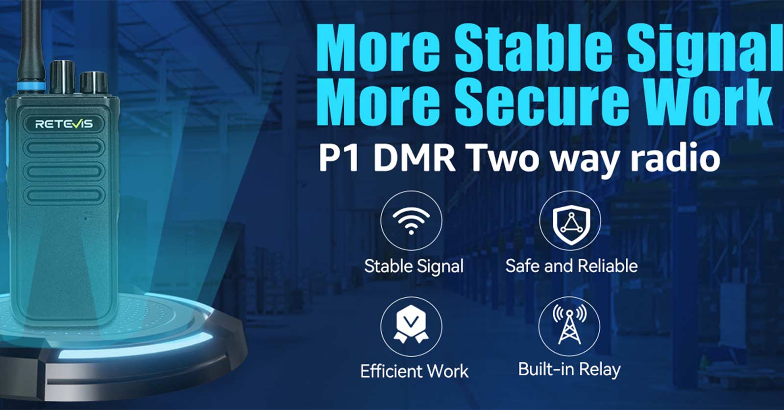 P1 Superhet AES256 UHF DMR Handheld Radio