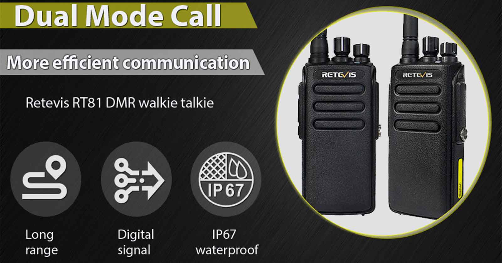 retevis rt81 dmr commercial walkie talkie