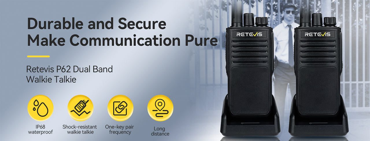 P62 Long-range IP68 Waterproof Rugged UV Dual Band Walkie Talkie 