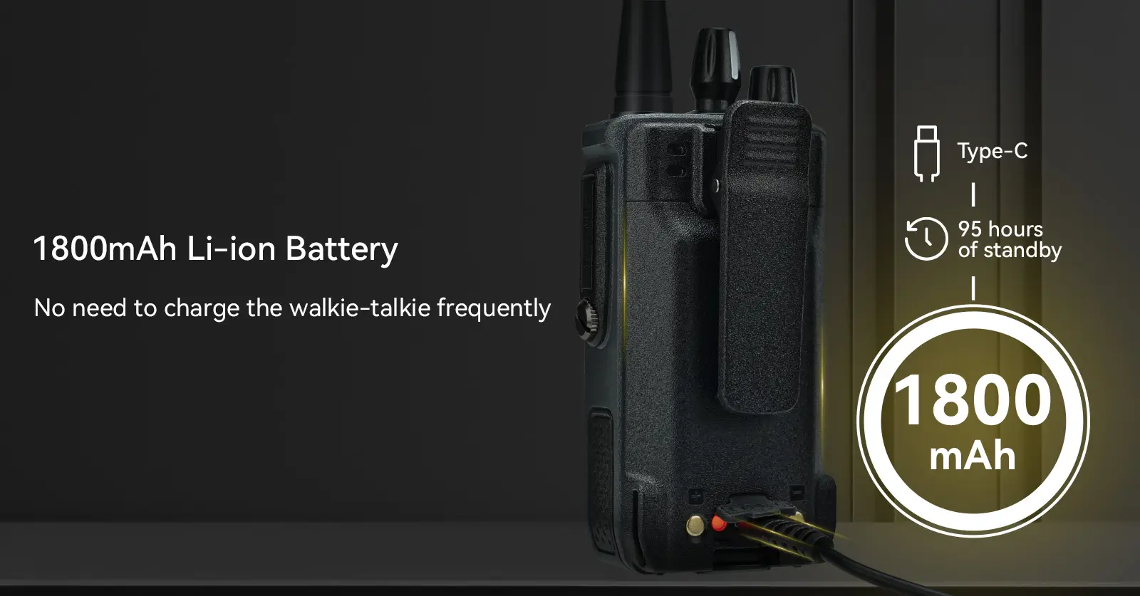 C1-Built with 1800mAh Li-ion battery