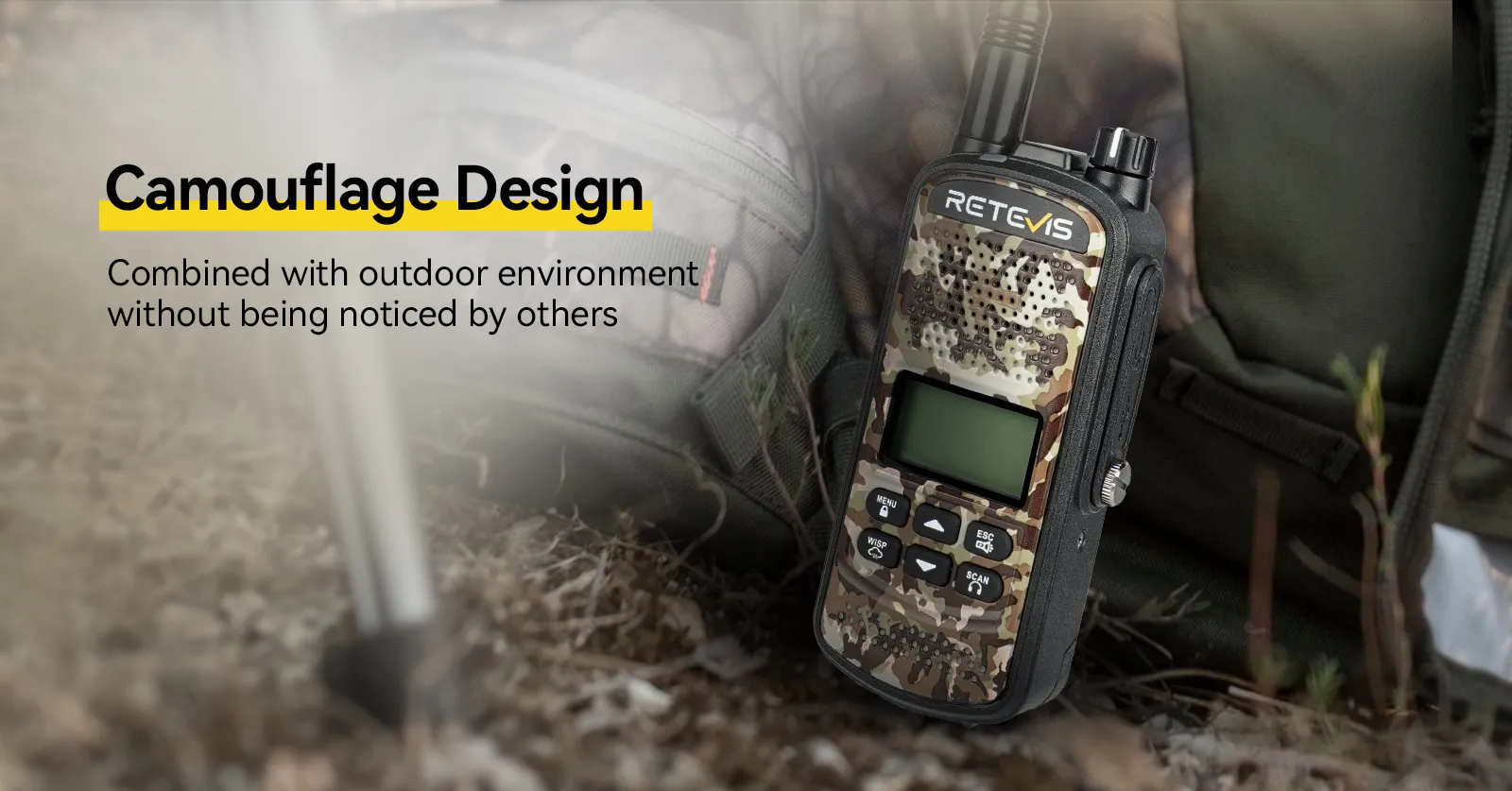 Retevis EZTalk 2 long range GMRS hunting walkie talkie Camo Design